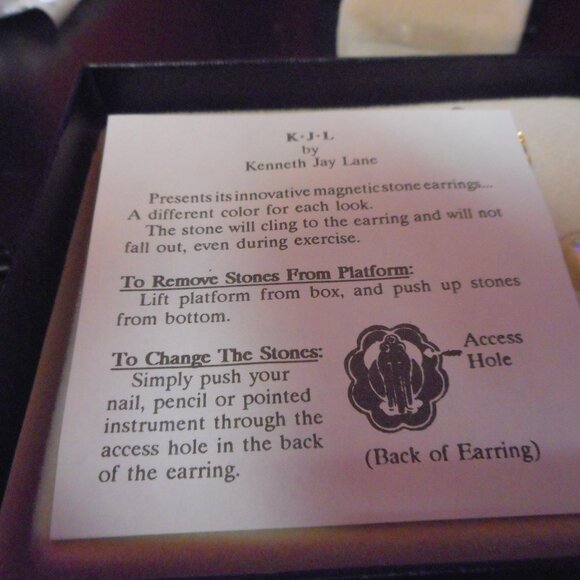 EARRINGS - 1 pair - with interchangeable colors, box and instructions - Picture 5 of 6